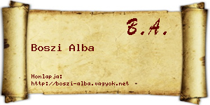 Boszi Alba névjegykártya
